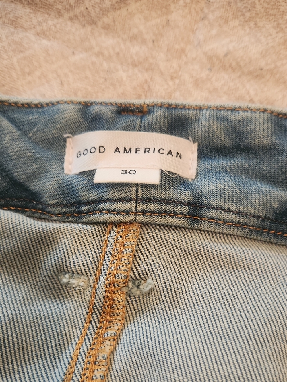 NWT Good American Plus Sz 30 Good Curve Straight Distressed Denim Jeans Inseam28 - Picture 9 of 10